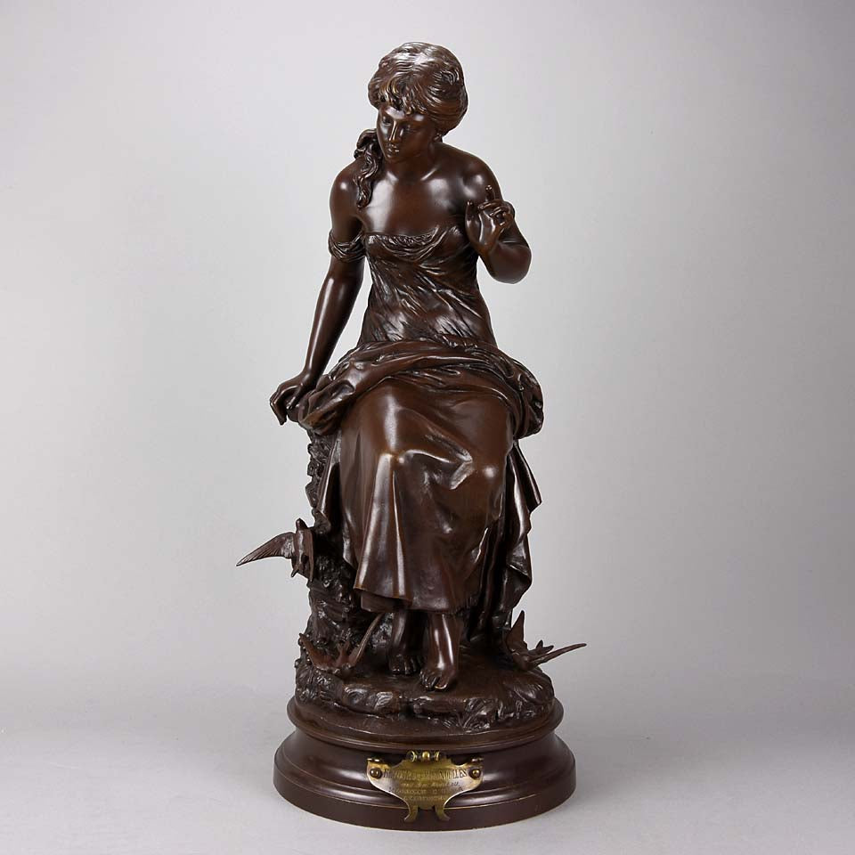 Auguste Moureau Art Nouveau Bronze Figure
