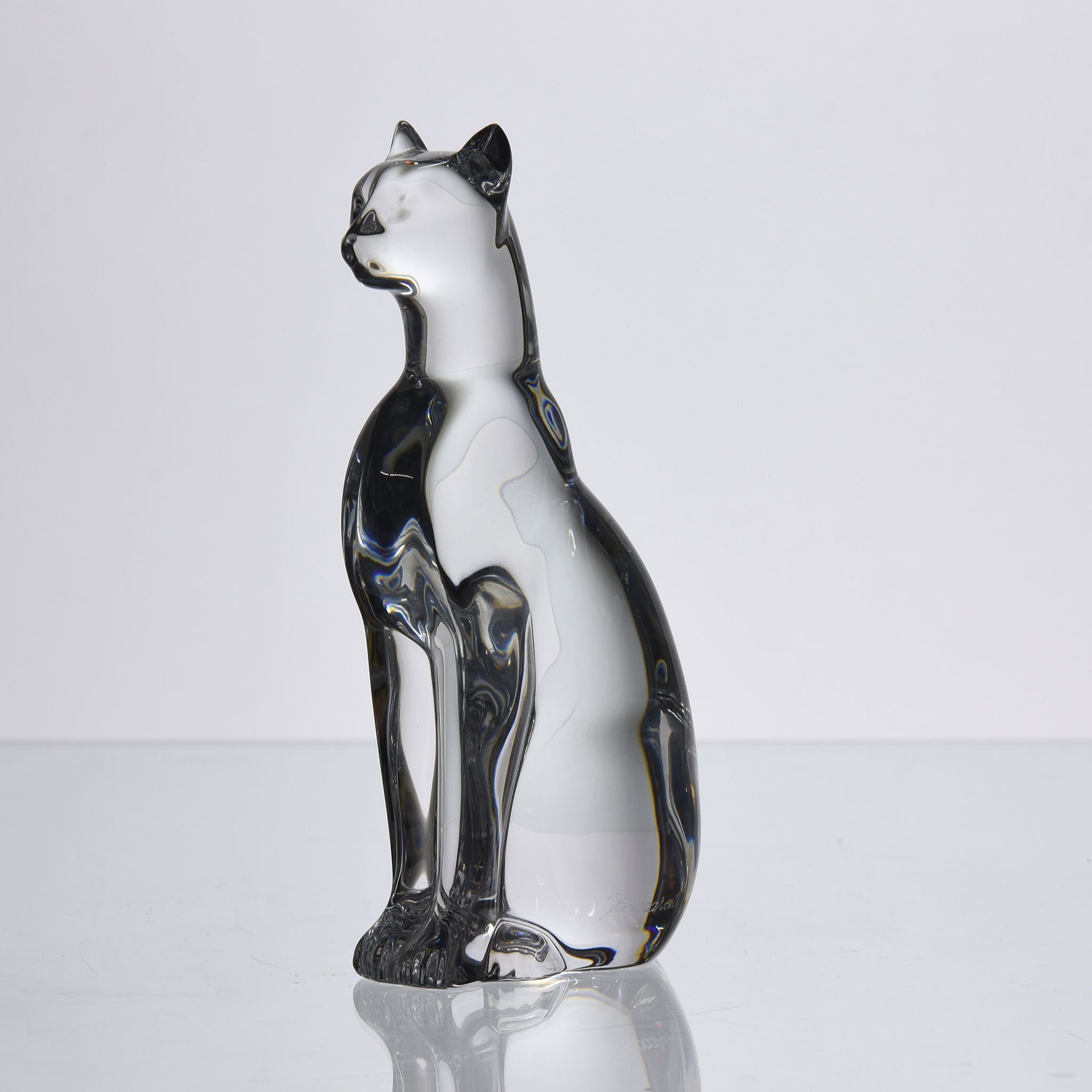 Baccarat Glass - Bacarrat Seated Cat - Hickmet Fine Arts
