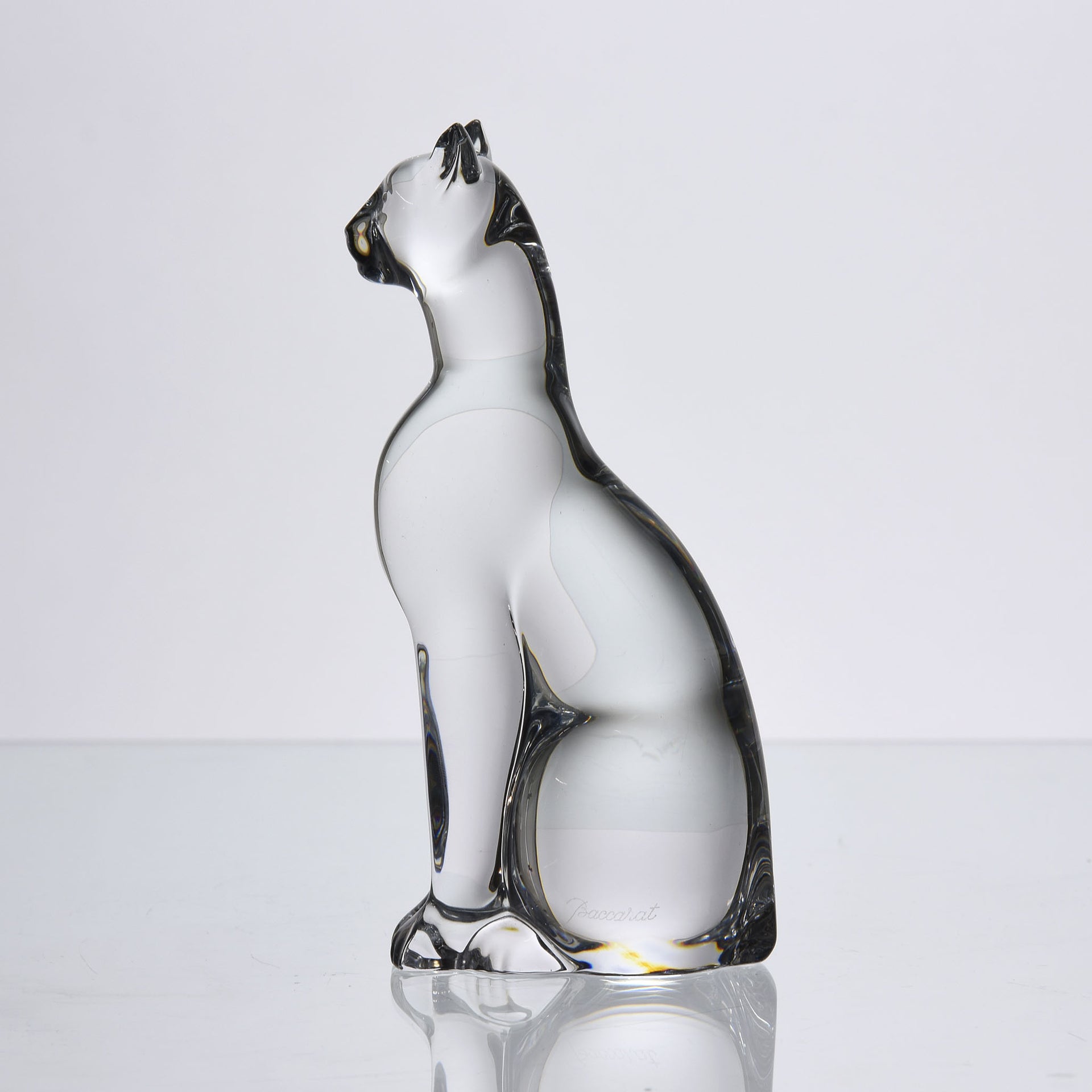 Baccarat Glass - Bacarrat Seated Cat - Hickmet Fine Arts