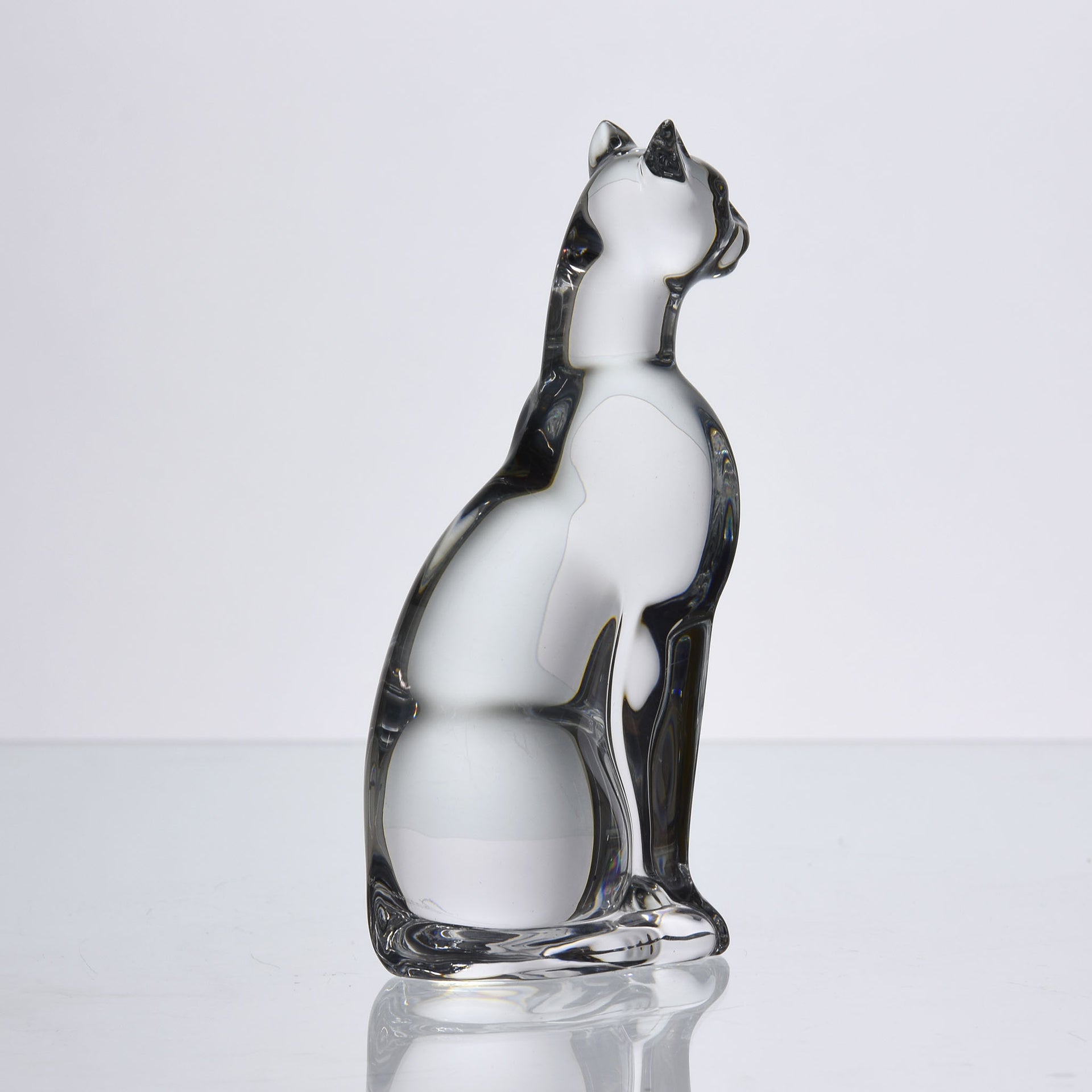 Baccarat Glass - Bacarrat Seated Cat - Hickmet Fine Arts