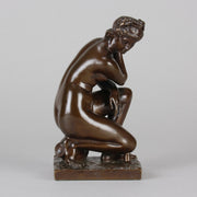 Ferdinand Barbedienne Bronze - Kneeling Venus - Antique Bronze - Hickmet Fine Arts 
