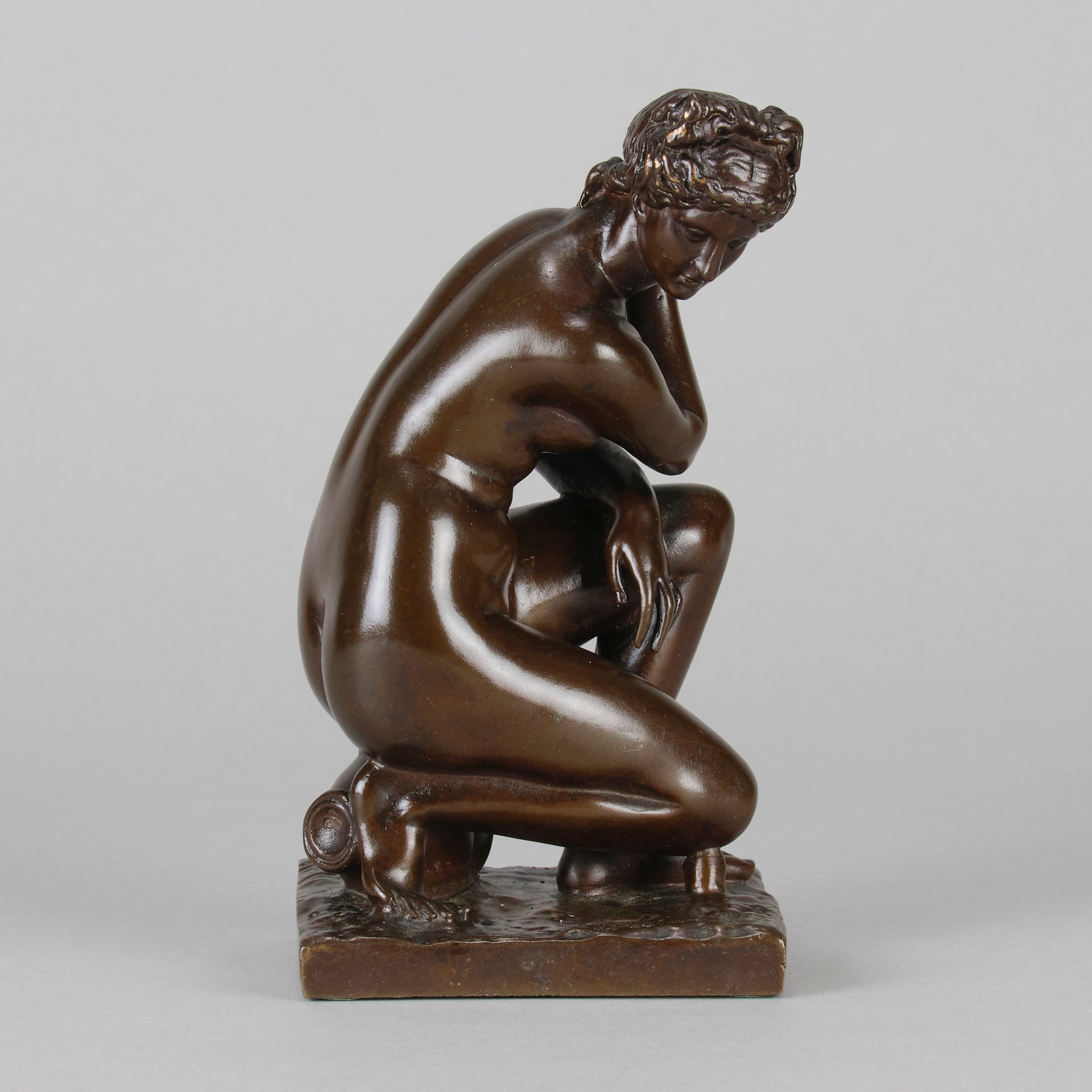 Ferdinand Barbedienne Bronze - Kneeling Venus - Antique Bronze - Hickmet Fine Arts 