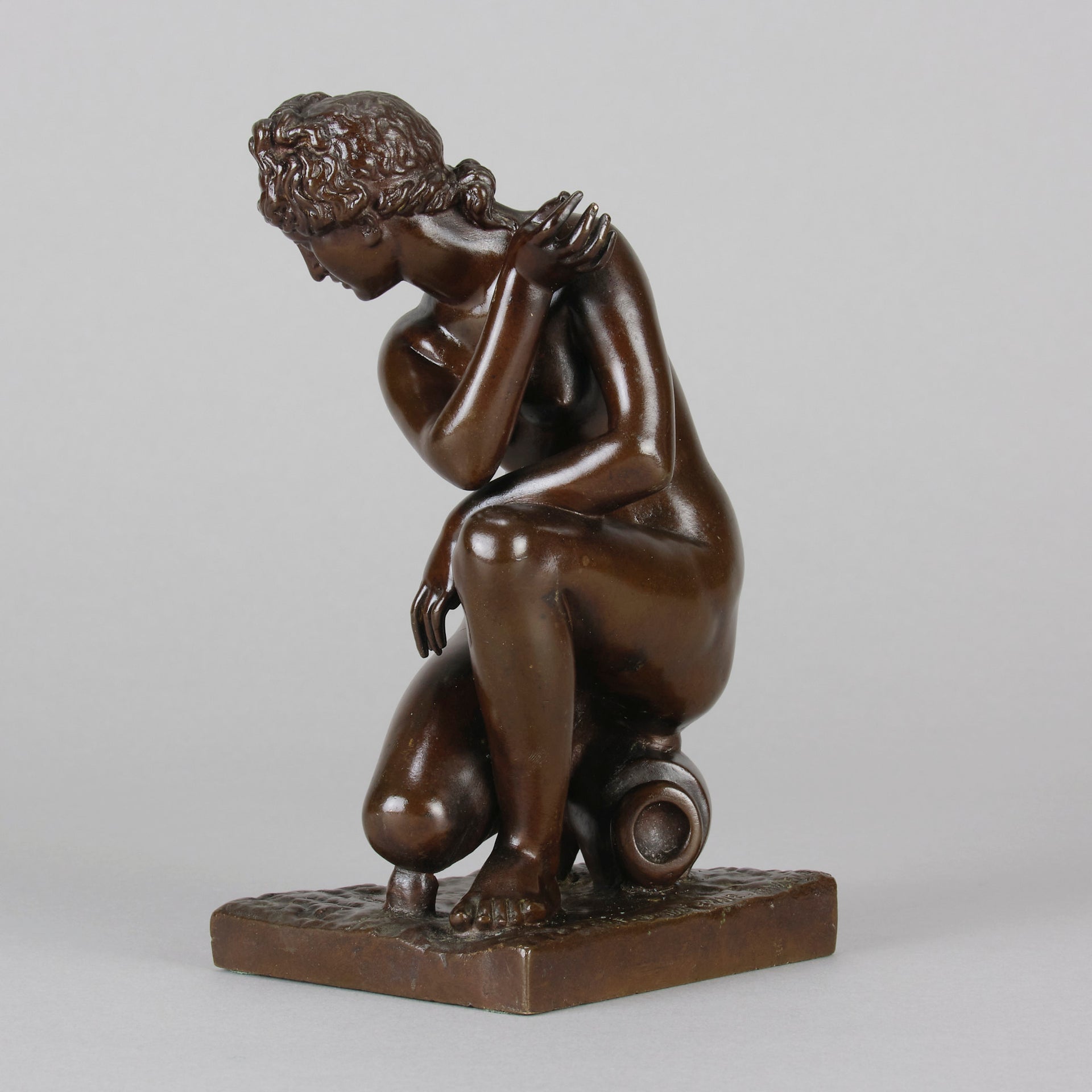 Ferdinand Barbedienne Bronze - Kneeling Venus - Antique Bronze - Hickmet Fine Arts 