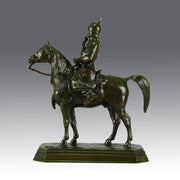 Guerrier du Caucase by Antoine Louis Barye - Antique Bronze Warrior on a horse - Hickmet Fine Arts