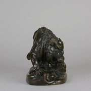 Bronze Lion and Serpent by Barye - Animaliers - Antique Bronze - Antique animal sculptures for sale - Hickmet Fine Arts