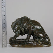 Bronze Lion and Serpent by Barye - Animaliers - Antique Bronze - Antique animal sculptures for sale - Hickmet Fine Arts
