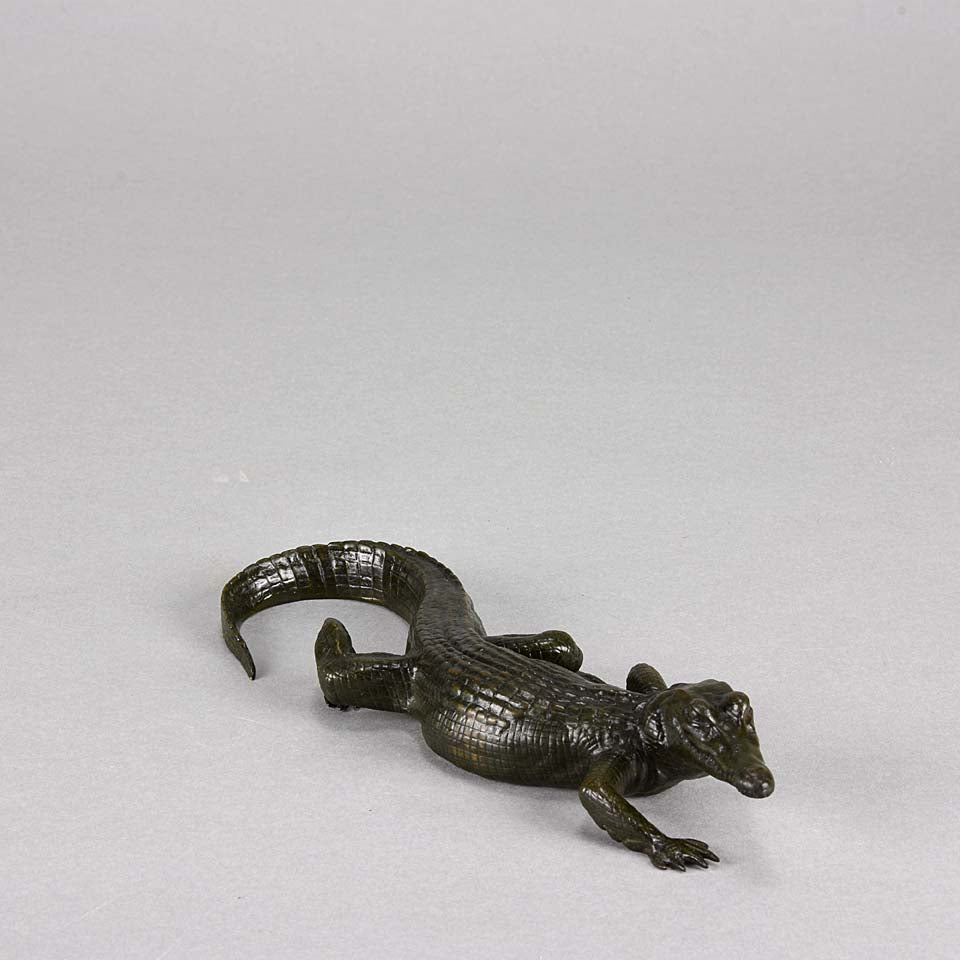 Barye Crocodile - Antoine L Barye Animalier Bronze - Hickmet Fine Arts