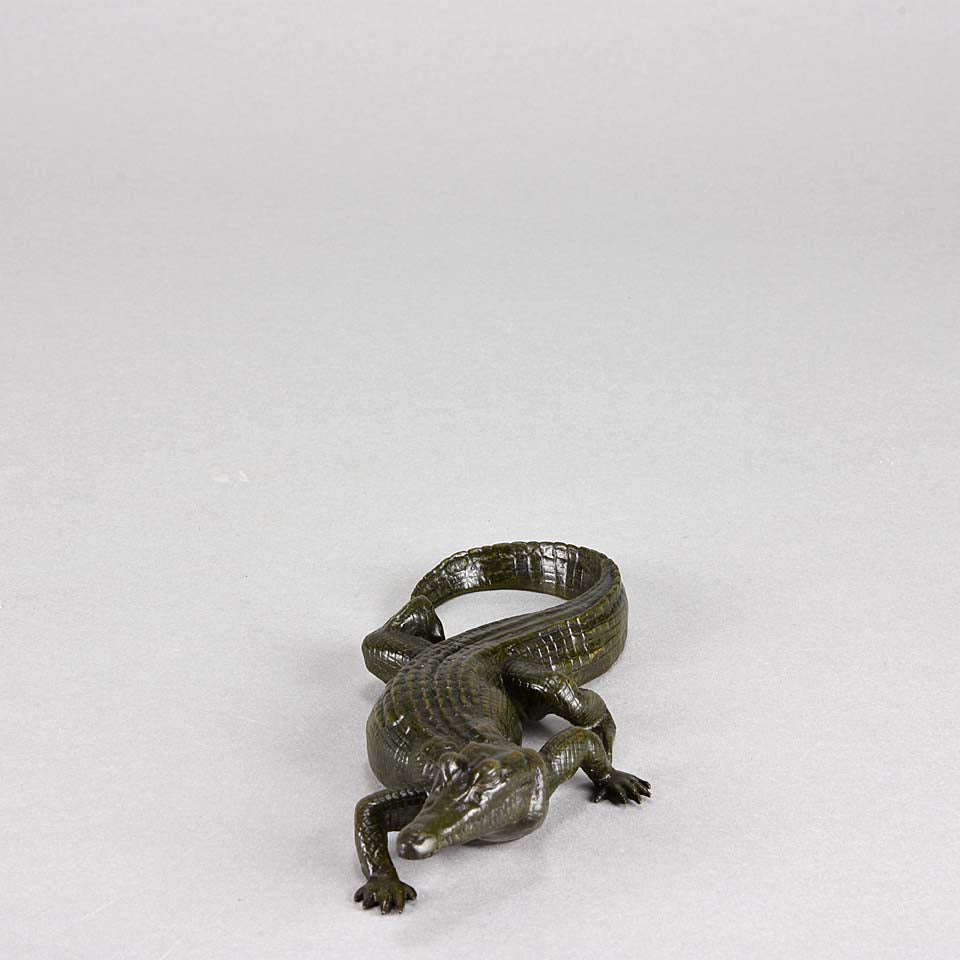 Barye Crocodile - Antoine L Barye Animalier Bronze - Hickmet Fine Arts
