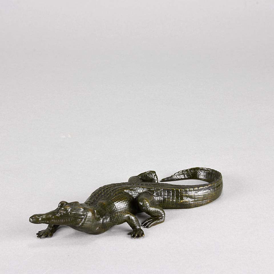 Barye Crocodile - Antoine L Barye Animalier Bronze - Hickmet Fine Arts