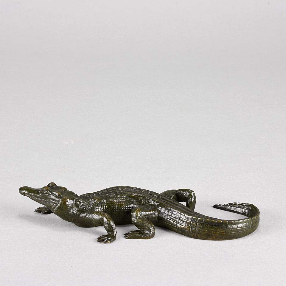 Barye Crocodile - Antoine L Barye Animalier Bronze - Hickmet Fine Arts