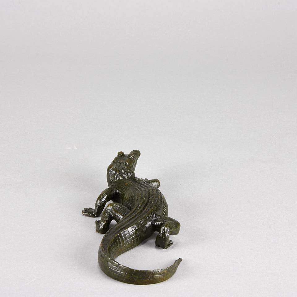 Barye Crocodile - Antoine L Barye Animalier Bronze - Hickmet Fine Arts