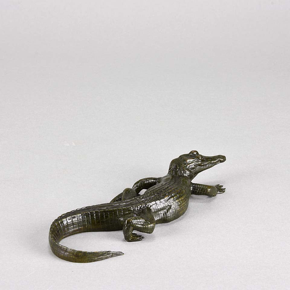 Barye Crocodile - Antoine L Barye Animalier Bronze - Hickmet Fine Arts
