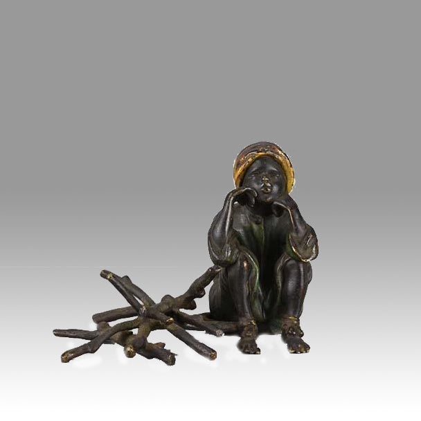 'Seated Arab Boy with Firewood' by Franz Bergman