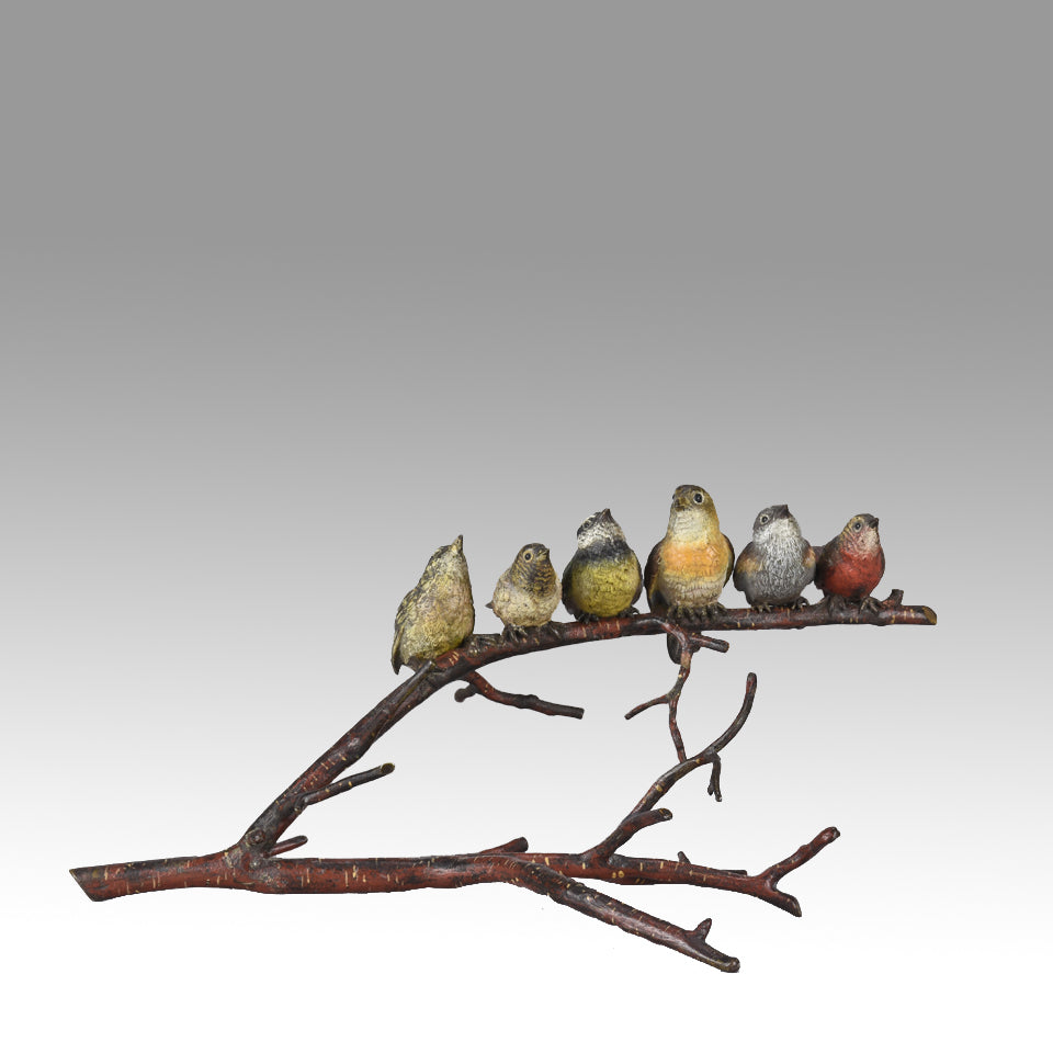 Franz Bergman Birds on a Branch - Austrian Bronze - Hickmet Fine Arts