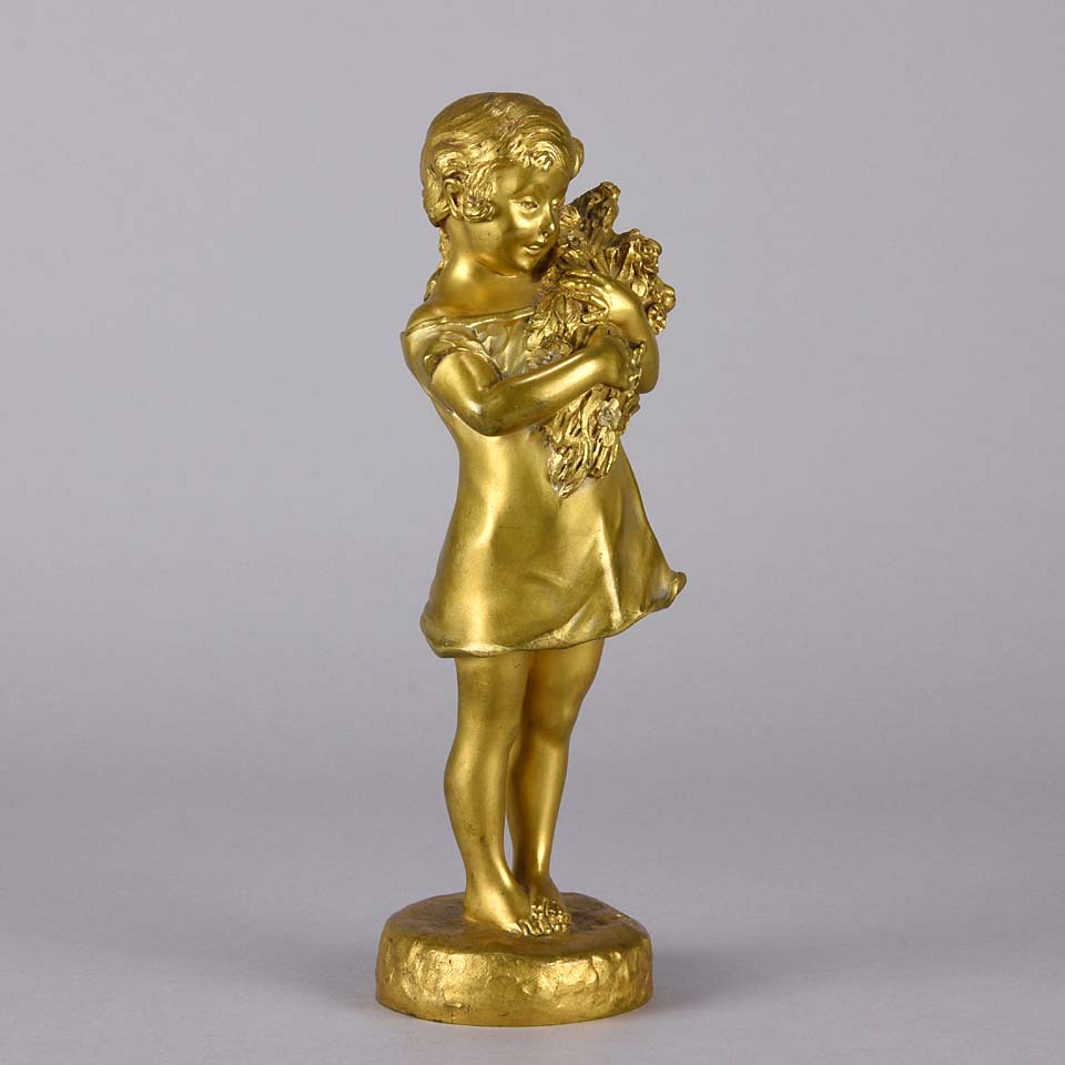 Suzanne Bizard Bronze - Flower Girl Bronze Girl - Hickmet Fine Arts