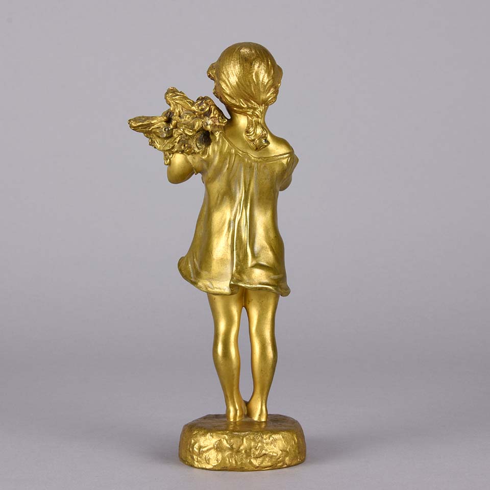 Suzanne Bizard Bronze - Flower Girl Bronze Girl - Hickmet Fine Arts