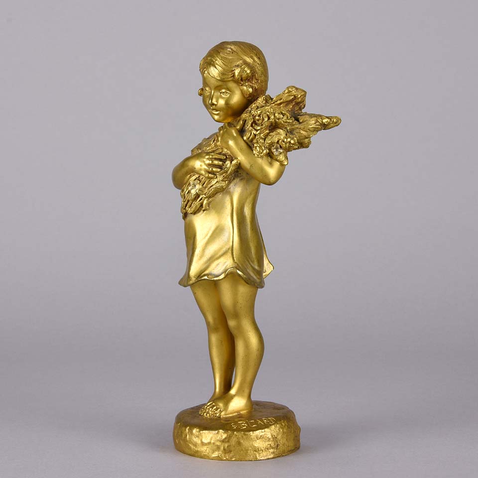 Suzanne Bizard Bronze - Flower Girl Bronze Girl - Hickmet Fine Arts