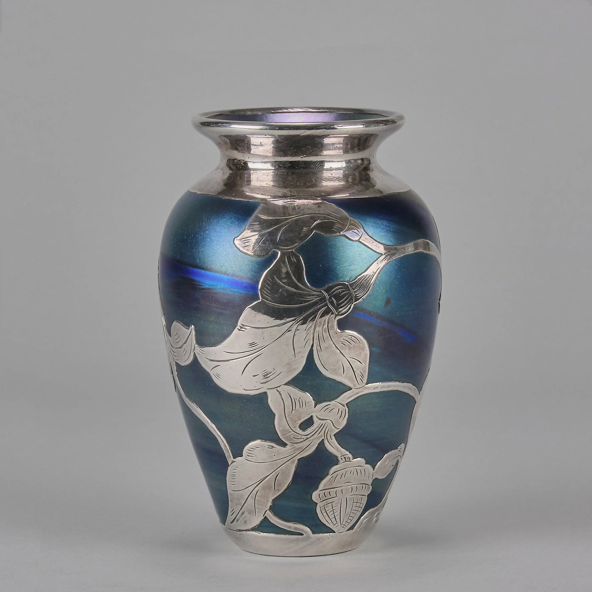 Iridescent Blue Silvered Vase - Loetz Vase - Loetz Glass - Art Nouveau Glass - Hickmet Fine Arts