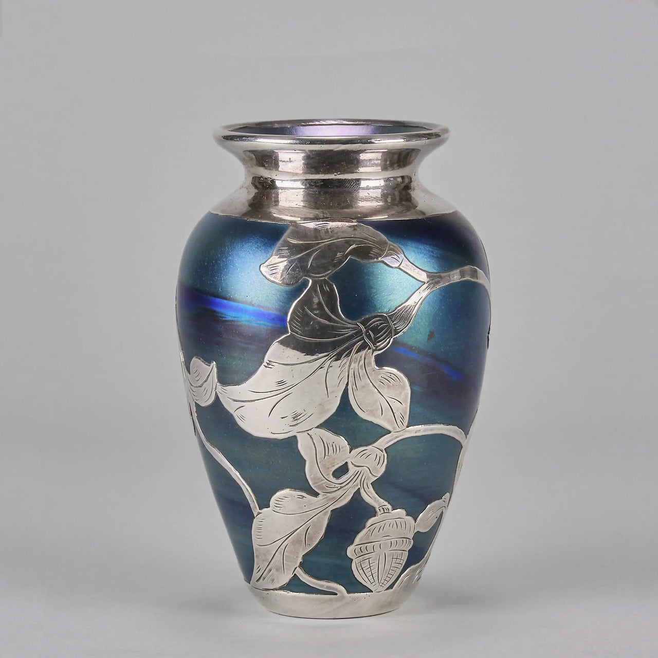 Iridescent Blue Silvered Vase - Loetz Vase - Loetz Glass - Art Nouveau Glass - Hickmet Fine Arts