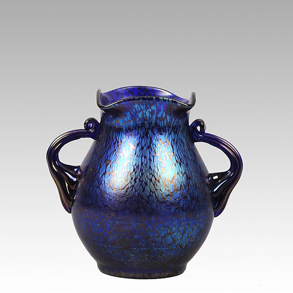 Loetz Glass - Blue Papillion Vase by Johann Loetz - Hickmet Fine Arts