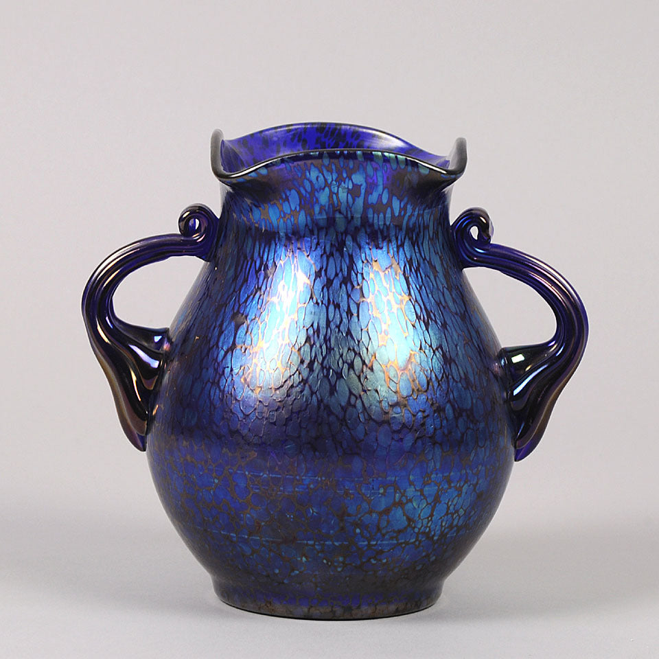 Loetz Glass - Blue Papillion Vase by Johann Loetz - Hickmet Fine Arts
