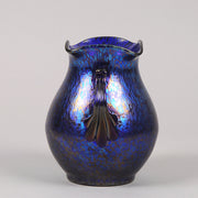 Loetz Glass - Blue Papillion Vase by Johann Loetz - Hickmet Fine Arts