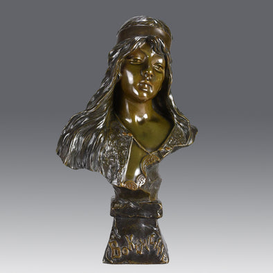 Villanis Bohemienne - Art Nouveau Bronze Bust - Villanis, Emmanuel - Hickmet Fine Arts