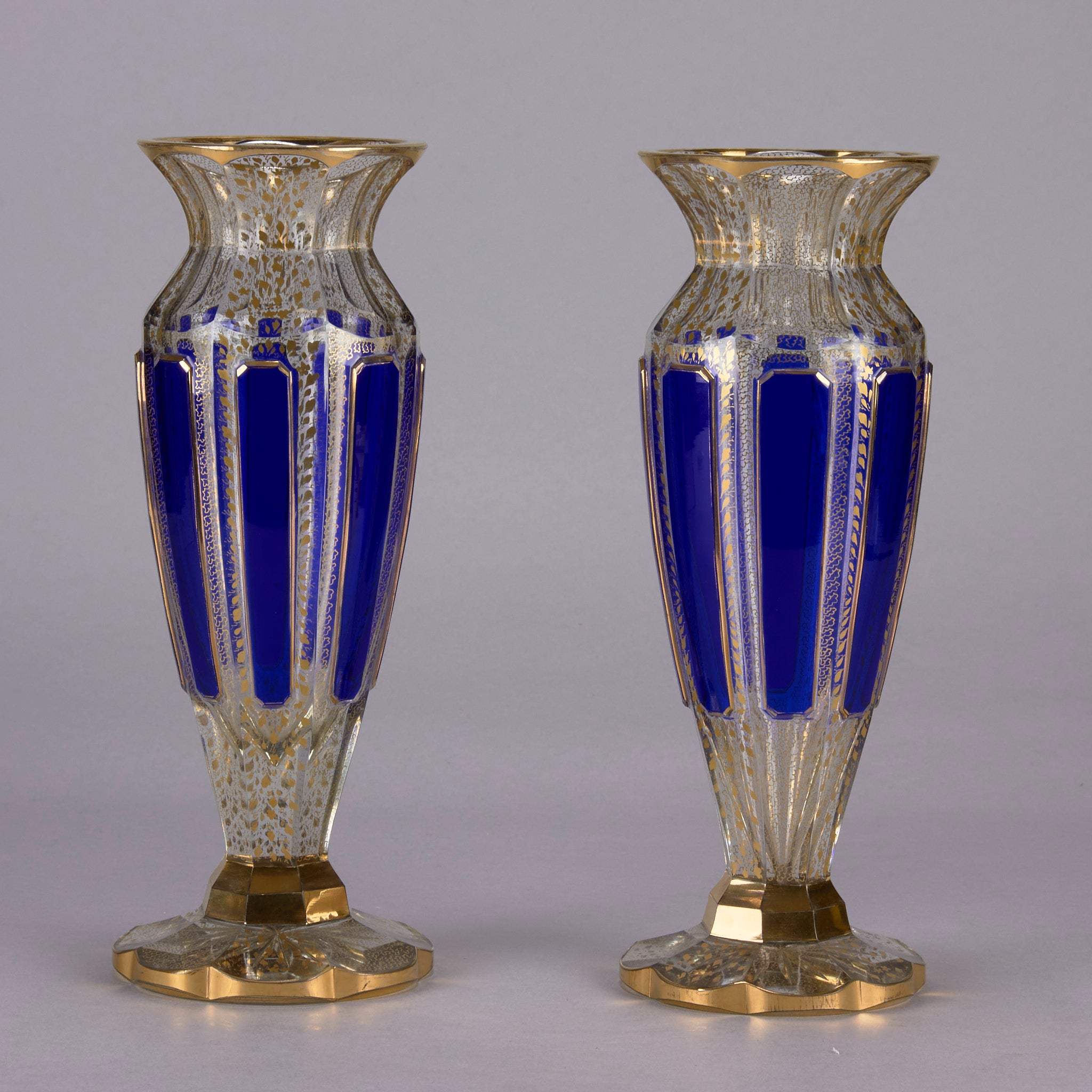 Pair of Bohemian Decorative Glass Vases