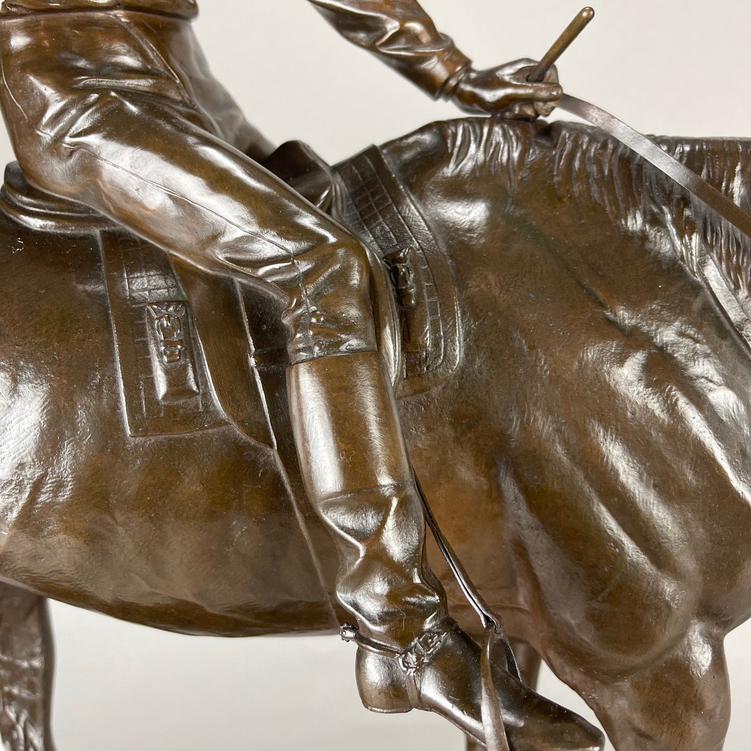 Bonheur bronze horse and jockey