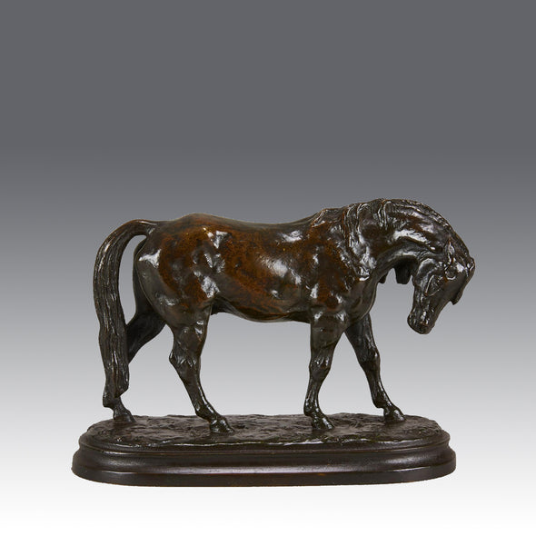 "Cheval Debout" by Isidore Bonheur - Bonheur bronze - Antique animal sculptures for sale - Hickmet Fine Arts
