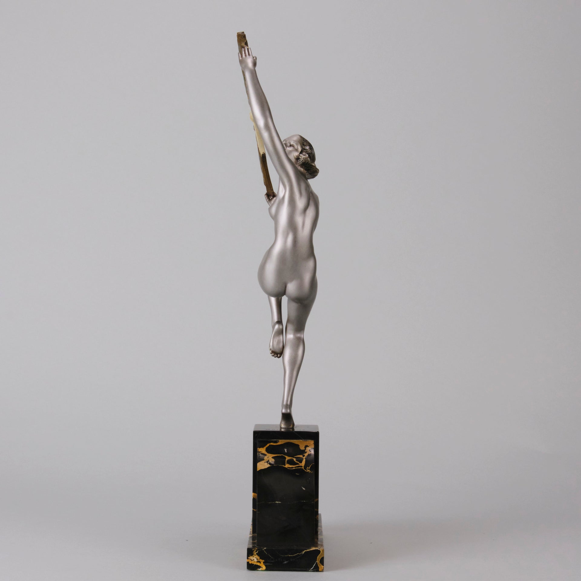Marcel Bourain - Fan Dancer - Art deco figurines - Art Deco Sculpture - Art Deco Bronze Figurines - Art Deco Bronze Lady - Hickmet Fine Arts