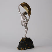 Marcel Bourain - Fan Dancer - Art deco figurines - Art Deco Sculpture - Art Deco Bronze Figurines - Art Deco Bronze Lady - Hickmet Fine Arts