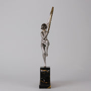 Marcel Bourain - Fan Dancer - Art deco figurines - Art Deco Sculpture - Art Deco Bronze Figurines - Art Deco Bronze Lady - Hickmet Fine Arts