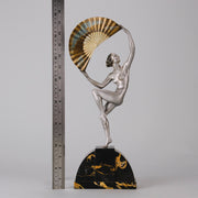 Marcel Bourain - Fan Dancer - Art deco figurines - Art Deco Sculpture - Art Deco Bronze Figurines - Art Deco Bronze Lady - Hickmet Fine Arts