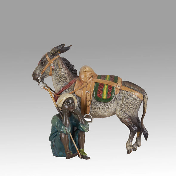 Bergman bronze boy and donkey