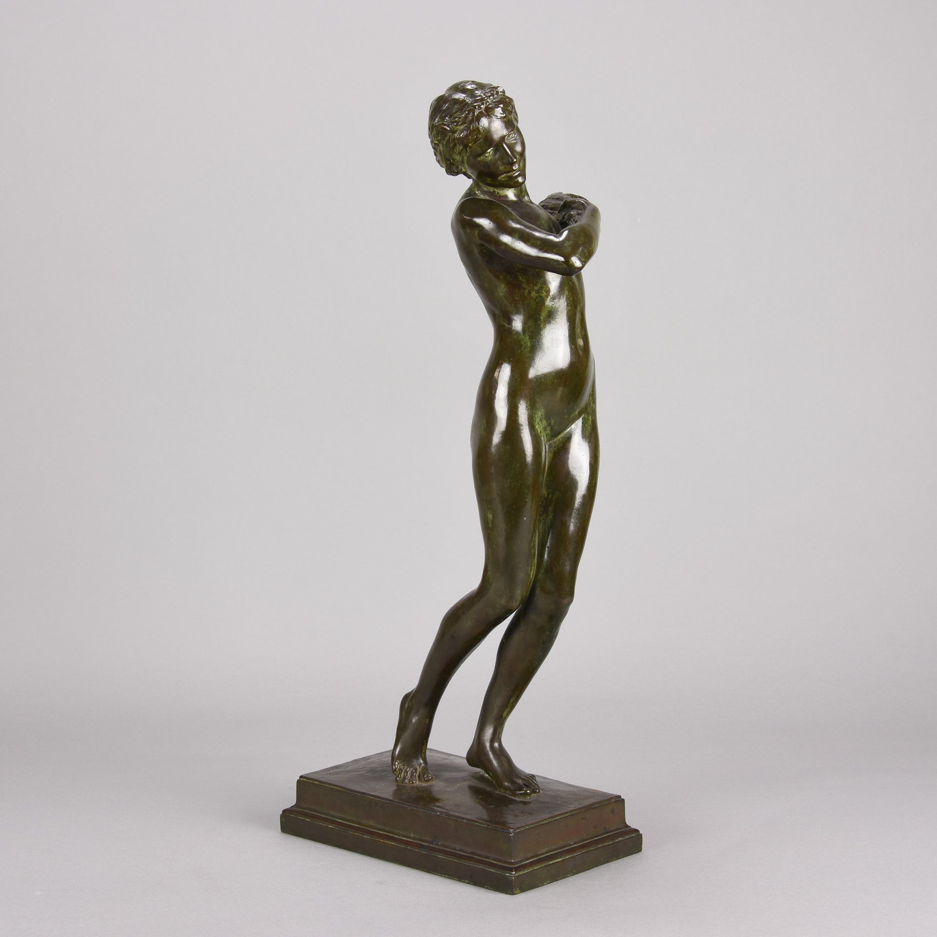  Harold Brownsword Art Deco Bronze Sculpture - Young Woman - Hickmet Fine Arts 