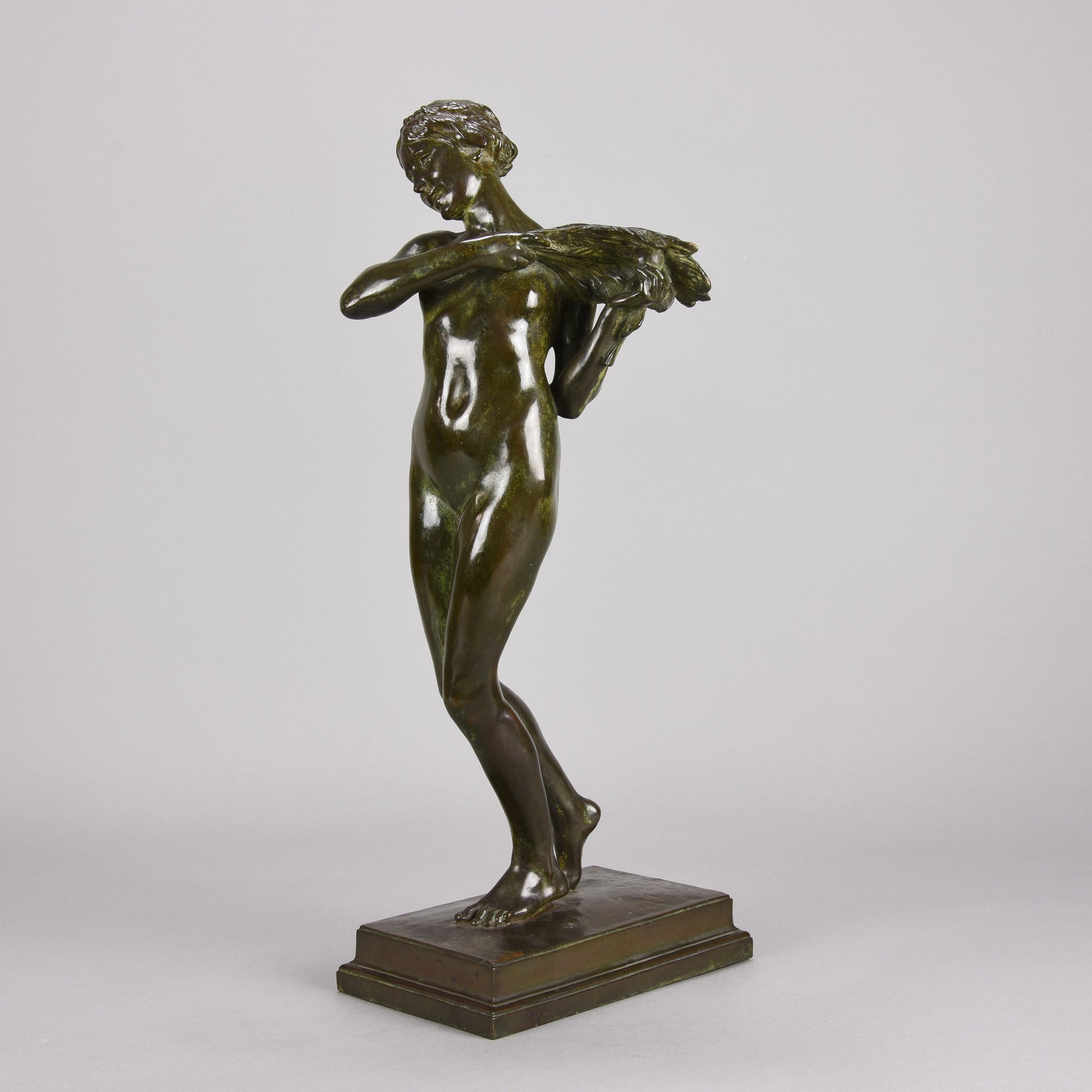  Harold Brownsword Art Deco Bronze Sculpture - Young Woman - Hickmet Fine Arts 