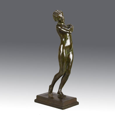  Harold Brownsword Art Deco Bronze Sculpture - Young Woman - Hickmet Fine Arts 