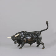 Antique Bronze - Charging Bull - Vienna Bronze - Austrian Bronze - Hickmet Fine Arts