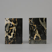 Art Deco silvered bronze bookends in the form of two Pharoah heads mounted on marble bases by Charles Charles - Hickmet Fine Arts