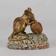 Mouse and Walnut - Clovis Masson - Antique Bronze - Bronze statues for sale - Bronze sculptures for sale - Antique bronze statues - Hickmet Fine Arts