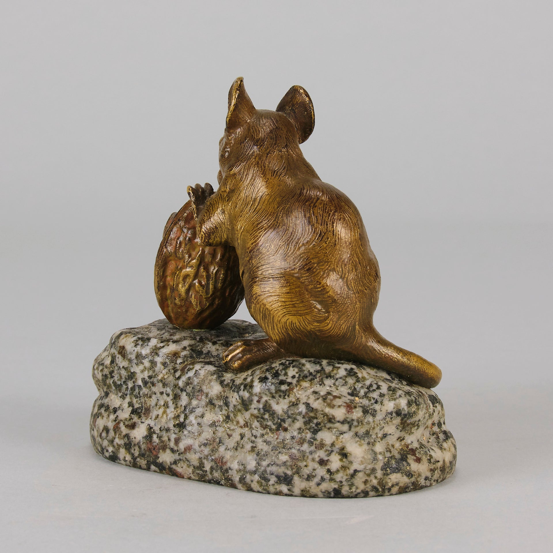 Mouse and Walnut - Clovis Masson - Antique Bronze - Bronze statues for sale - Bronze sculptures for sale - Antique bronze statues - Hickmet Fine Arts