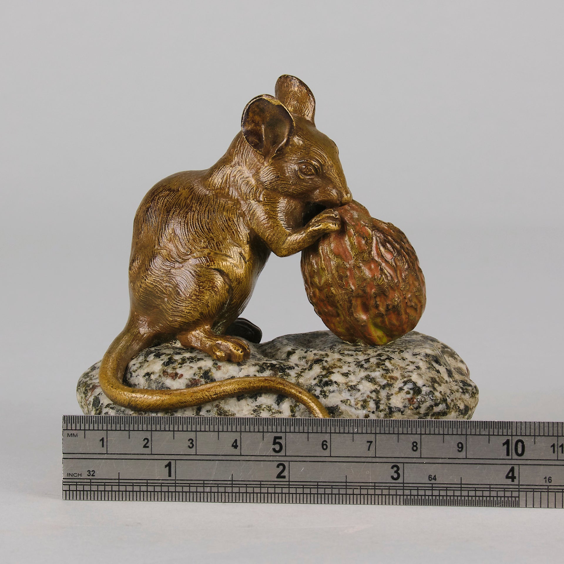 Mouse and Walnut - Clovis Masson - Antique Bronze - Bronze statues for sale - Bronze sculptures for sale - Antique bronze statues - Hickmet Fine Arts