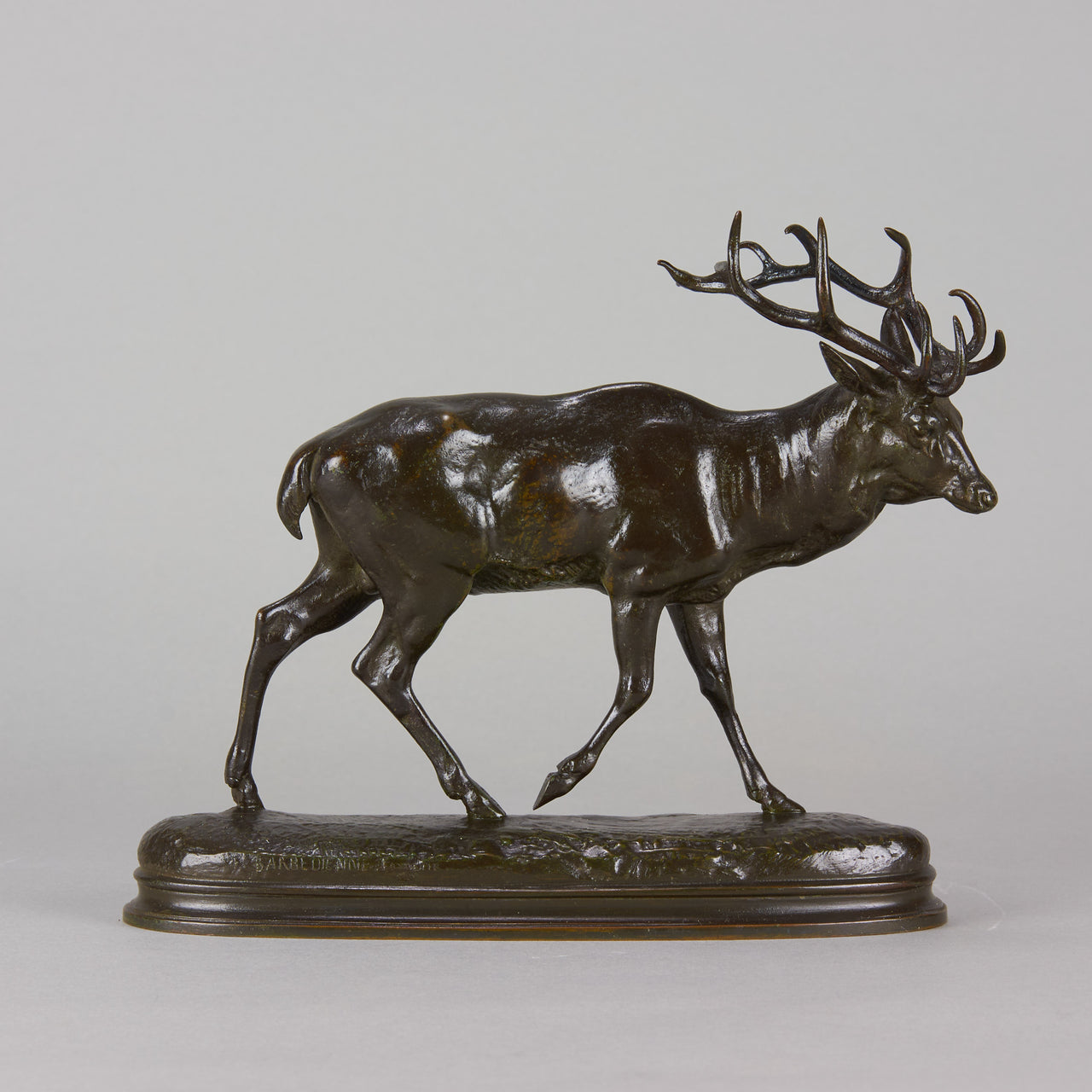 Cerf qui Marche by Antoine Louis Barye - Antique Bronze Stag - Hickmet Fine Arts