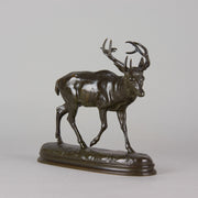 Cerf qui Marche by Antoine Louis Barye - Antique Bronze Stag - Hickmet Fine Arts