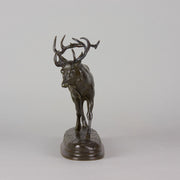 Cerf qui Marche by Antoine Louis Barye - Antique Bronze Stag - Hickmet Fine Arts