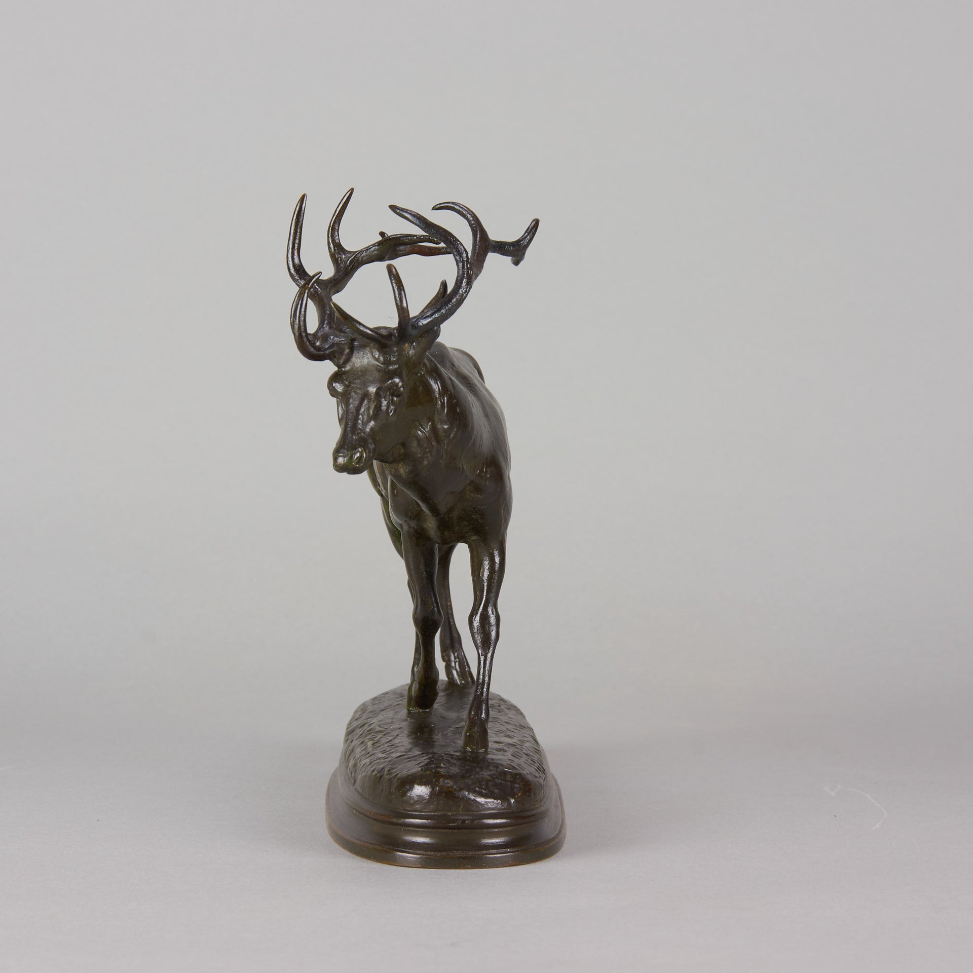 Cerf qui Marche by Antoine Louis Barye - Antique Bronze Stag - Hickmet Fine Arts