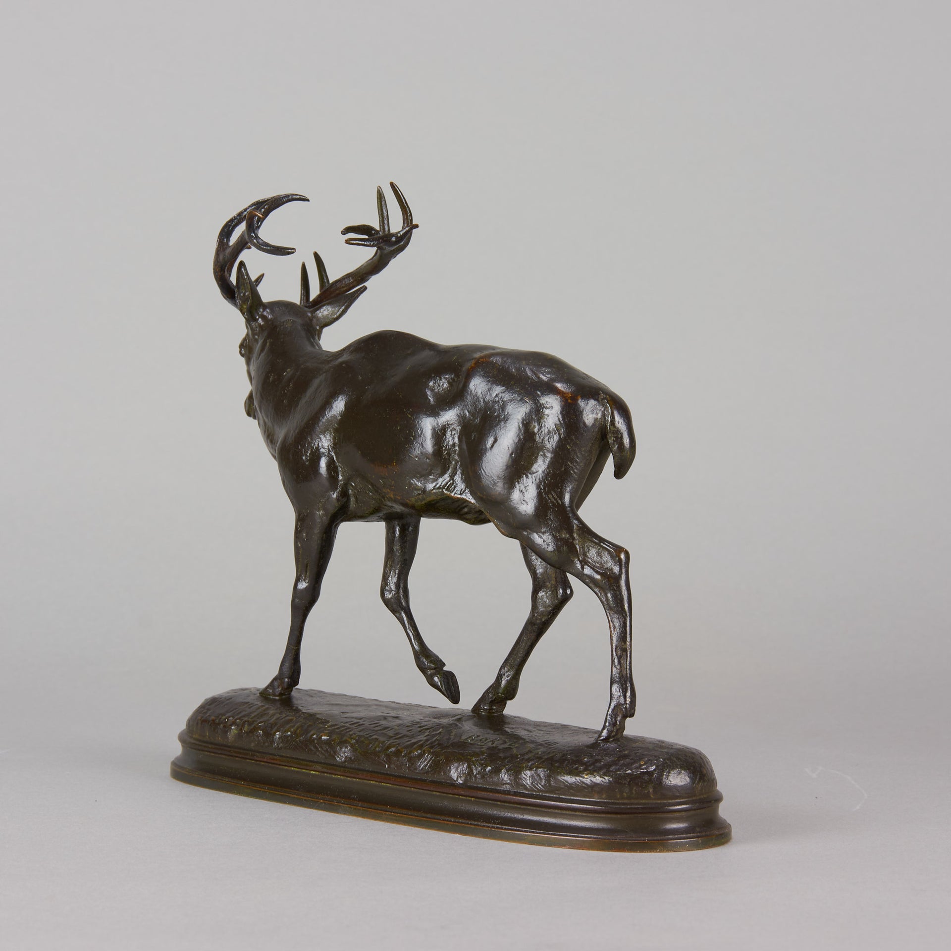 Cerf qui Marche by Antoine Louis Barye - Antique Bronze Stag - Hickmet Fine Arts