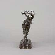 Cerf qui Marche by Antoine Louis Barye - Antique Bronze Stag - Hickmet Fine Arts