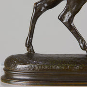 Cerf qui Marche by Antoine Louis Barye - Antique Bronze Stag - Hickmet Fine Arts